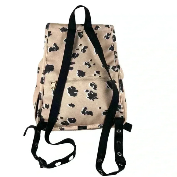 STATE Pink and Black Leopard Print Canvas Backpack - Picture 3 of 8
